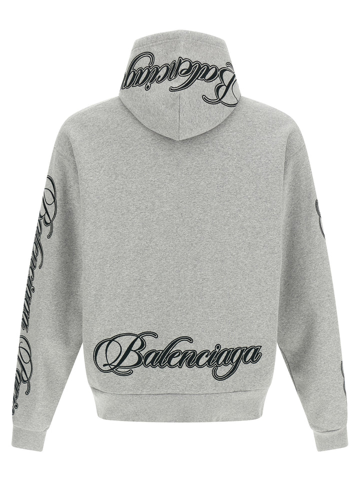 Balenciaga Cursive Sweatshirt - Gray | 8088f561cd7304553b3babda28467dc7066eb04f