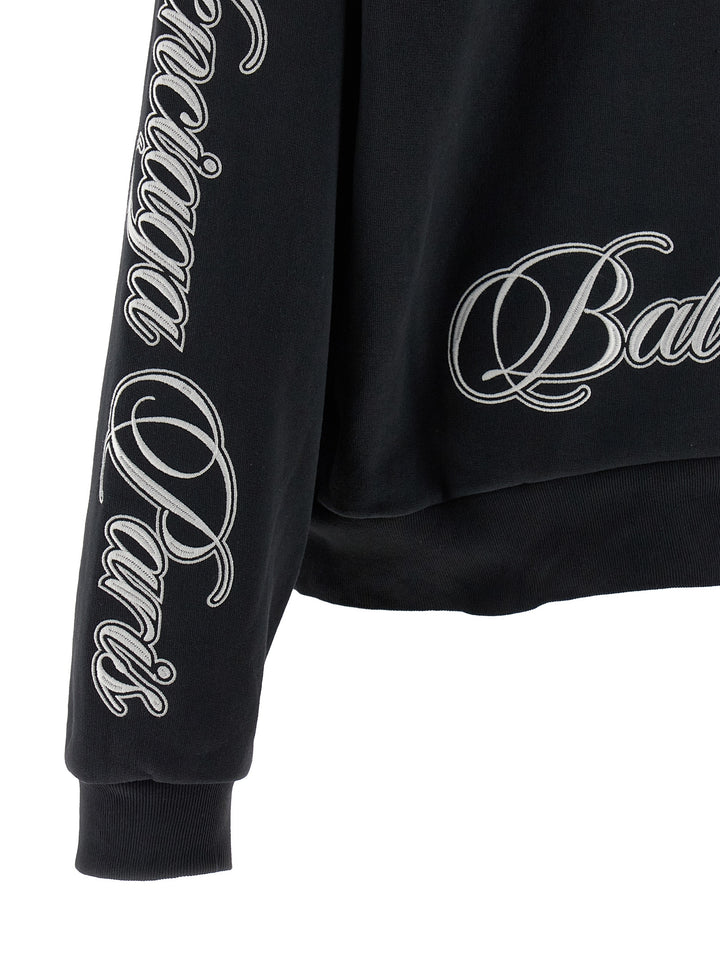 Balenciaga Cursive Sweatshirt - Black | b80262b4ca25cfde1a42abc0749bdd5d63d7d277