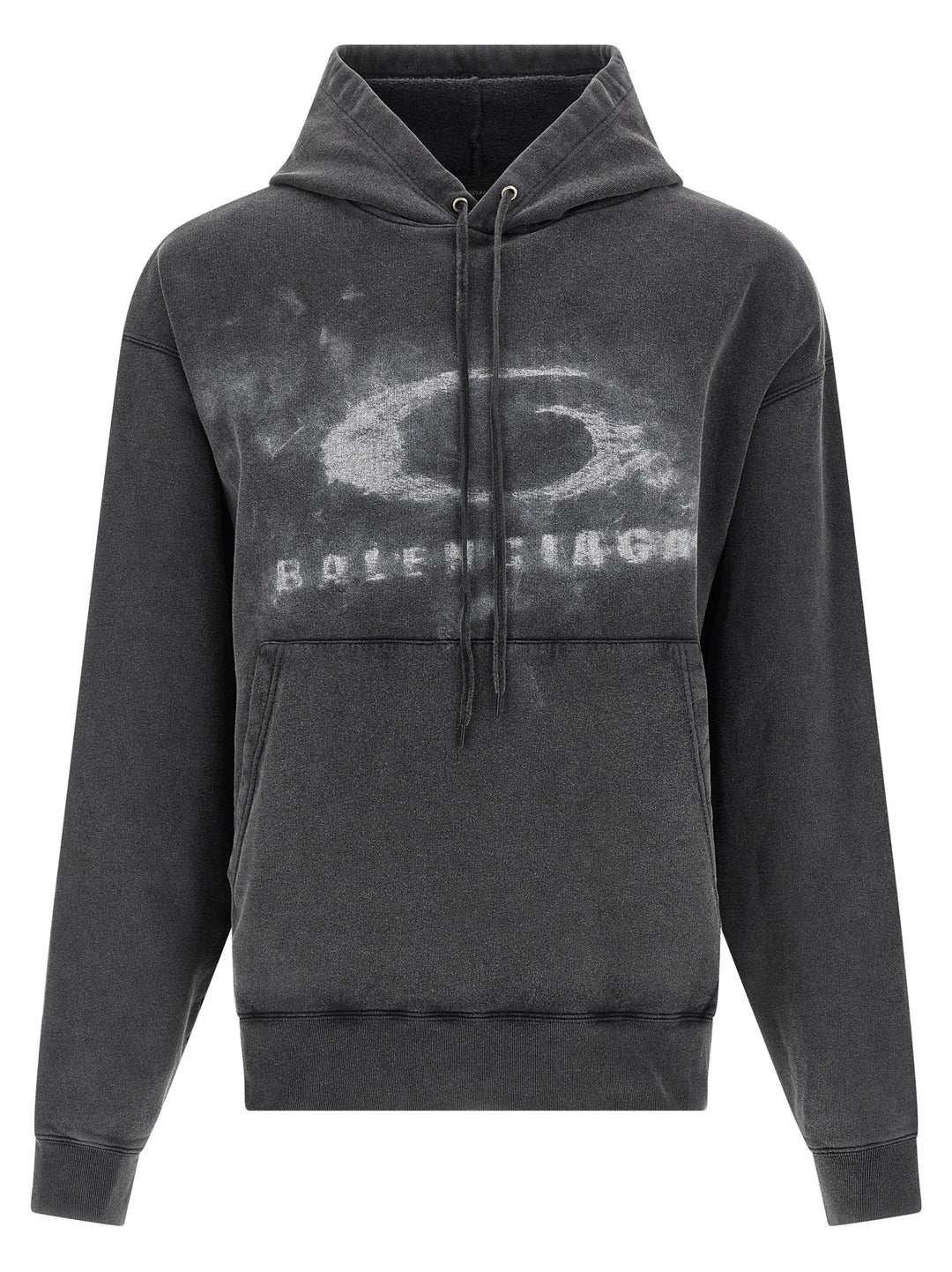 Balenciaga Washed Crayon Loop Sweatshirt - White/Black | 450b95d97ef8dfccc37e604e02c4e2703b3c2cd0