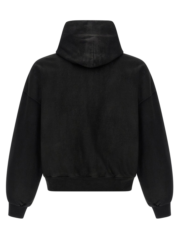 Balenciaga Cropped Hoodie Sweatshirt - Black | 007e051c48c674140c5dcbf1cfaaca9fa141bb43