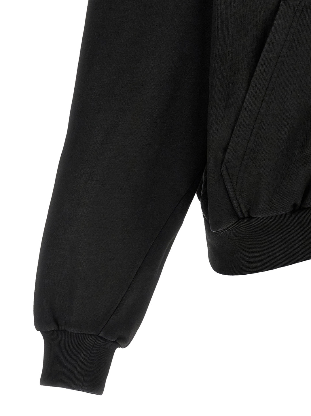 Balenciaga Cropped Hoodie Sweatshirt - Black | 3965214a5be502ced7b10dae0173e8d2d9fce3c6
