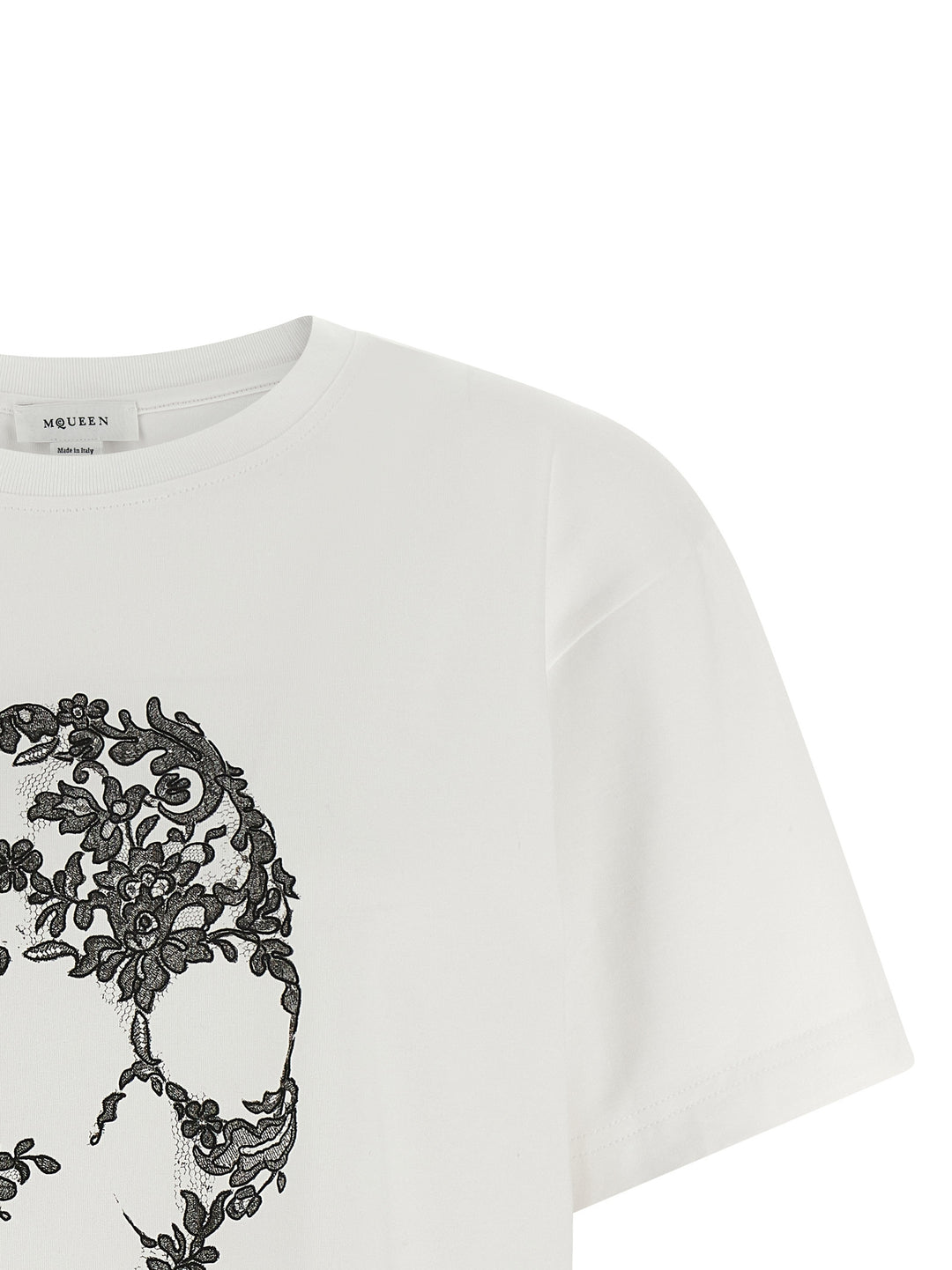 Mcqueen Skull T-shirt - White/Black | 9942ba93a471a40d6c03e91c772d93b72e895ee6