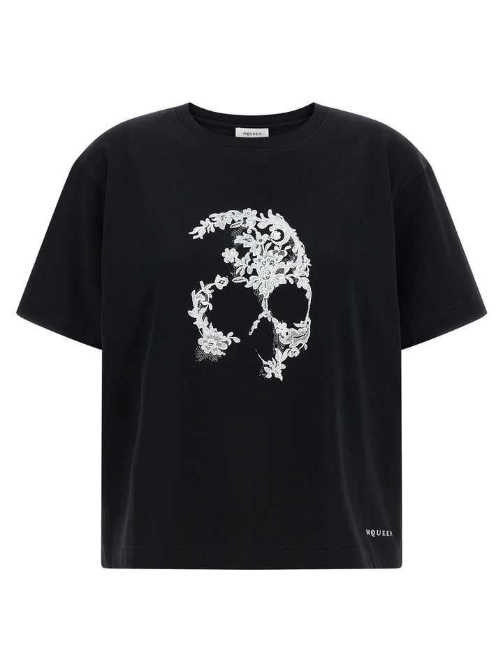 Mcqueen Skull T-shirt - White/Black | 50197a4db8164ac54bda49c8576f4d9e9bae5b94