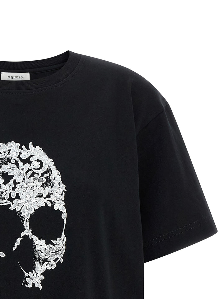 Mcqueen Skull T-shirt - White/Black | 392909950e4c1a3abea3ad851707ef207dce225e