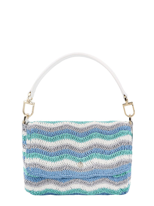 Rafia Shoulder Bag With Multicolor Motif