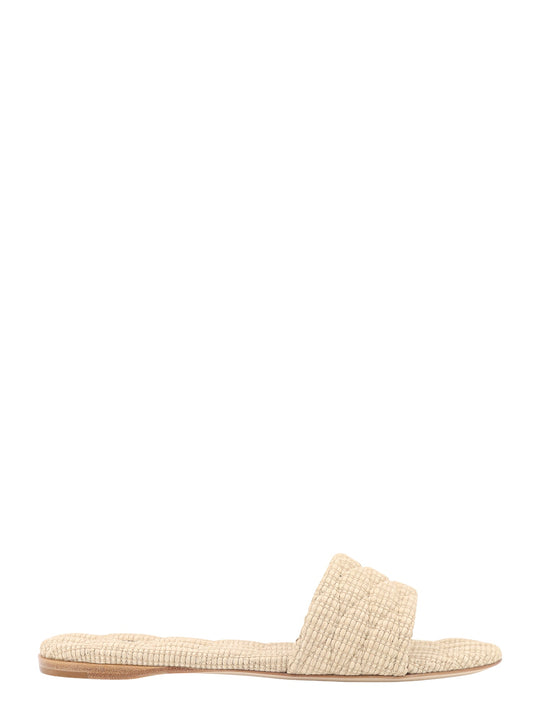 Quilted Rafia Sandals