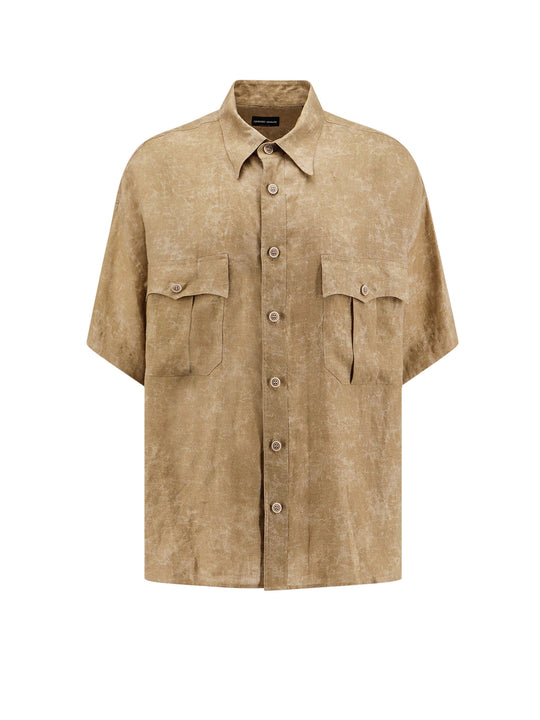 Airbrushed Linen Shirt With Pockets