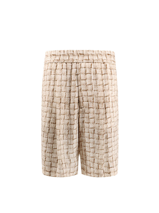 Printed Fabric Bermuda Shorts