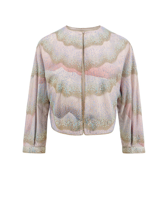 Silk Blazer With Textile Glass Details