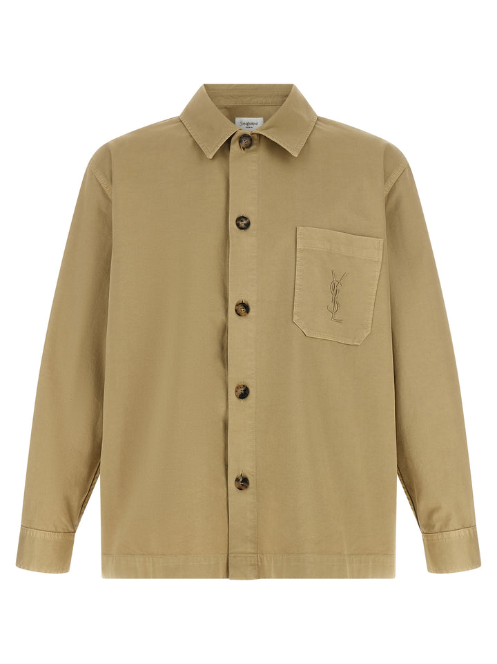 Saint Laurent Cassandre Shirt and Blouse - Beige | ca7ac334ea352bdacf4e5fc761b5349f7efa73f9