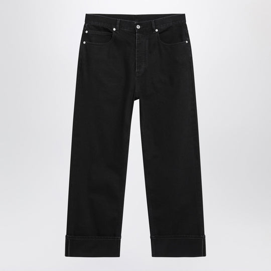 Faded Black Turn-Up Jeans