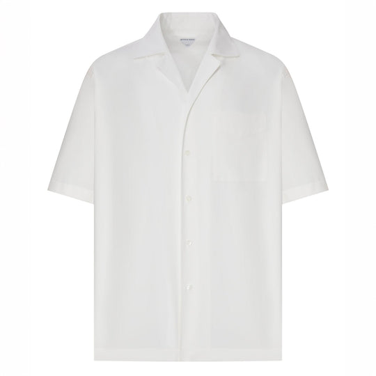 White Cotton Bowling Shirt