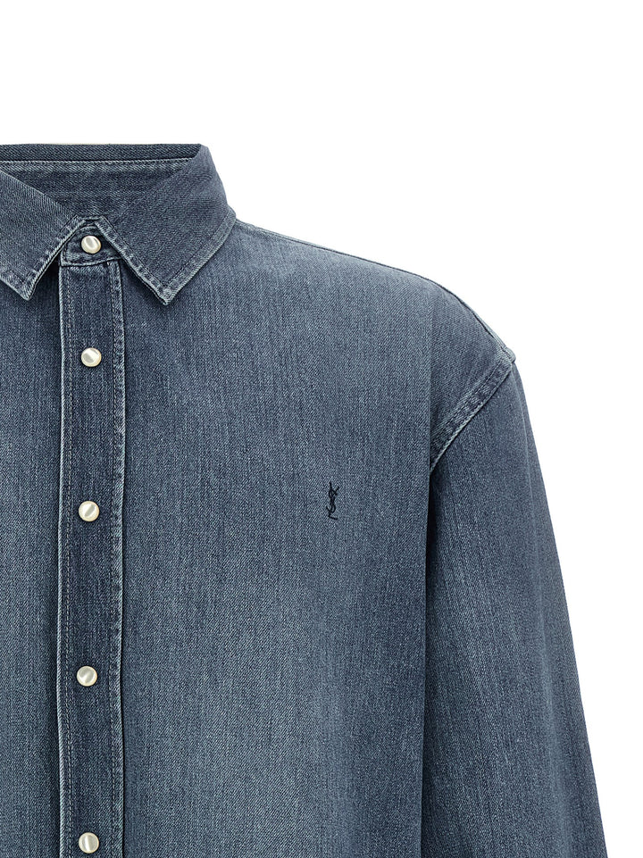 Saint Laurent Cassandre Shirt and Blouse - Blue | 240000d584f30adc220ed4c4f4f15116c72f07fb