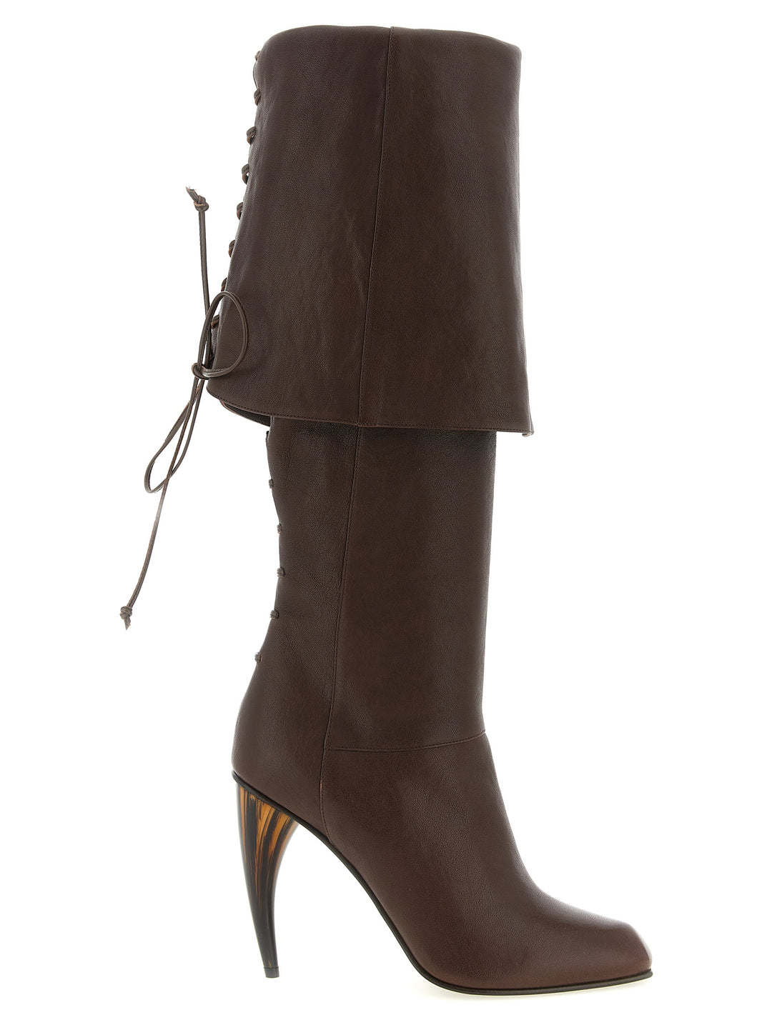 Mcqueen Horn Heel Boots Boots and Ankle Boots - Brown | e19c890f54021d5fece5dedc7a0b6775dbe34f19