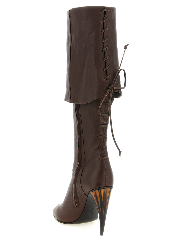 Mcqueen Horn Heel Boots Boots and Ankle Boots - Brown | e91743e0096b1d98c95221474c3675ac2c4ee6b4