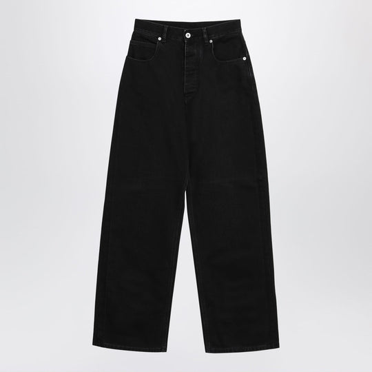 Wide-Leg Jeans In Faded Black