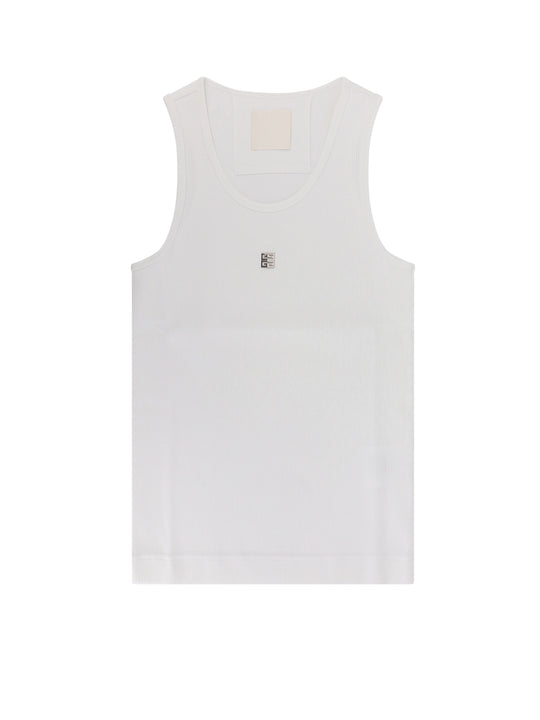 Ribbed Tank Top With 4g Detail