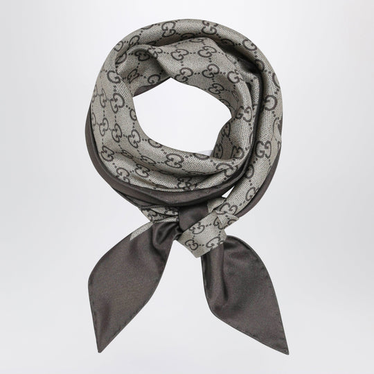 Diamond-Shaped Printed Silk Twill Scarf