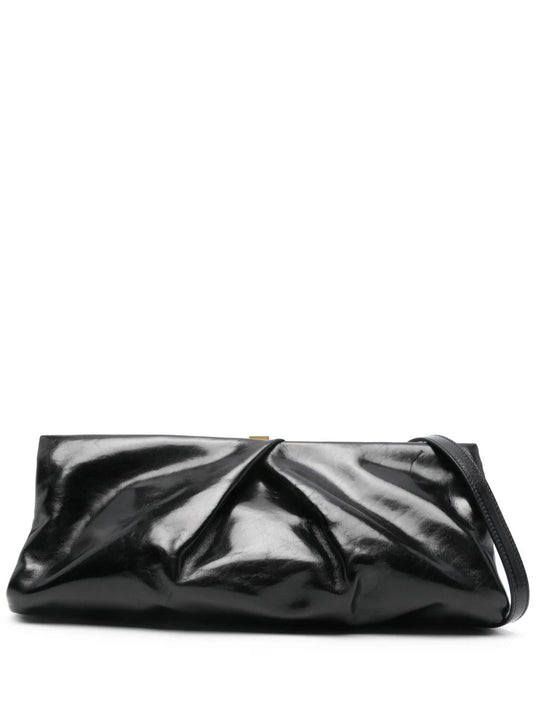Large Leather Clutch Bag, With Detachable Adjustable Shoulder Strap.