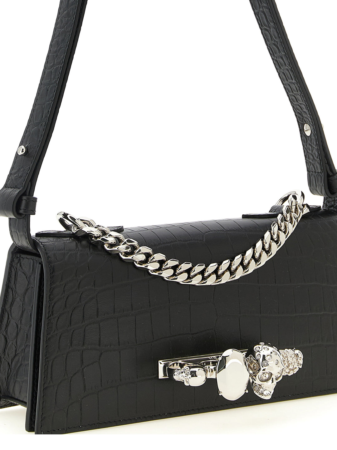 Mcqueen Jewelled Shoulder Bags - Black | c60230990e550d534e1569e49a633a8a544b89f4