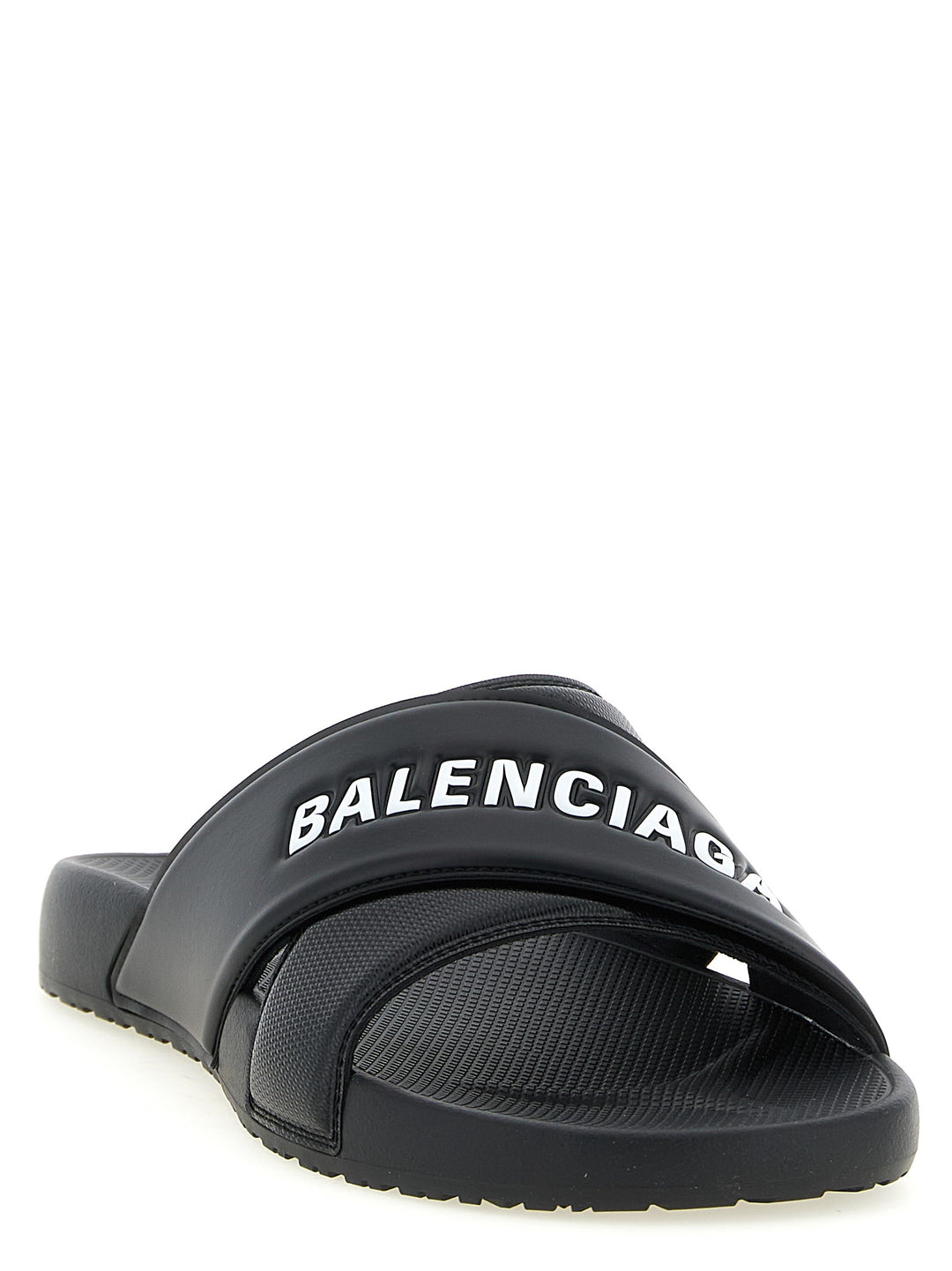 Balenciaga Sporty Pool Sandals - White/Black | 8fc874355fd17a39072b51d8ce94cf7ee4a6452f