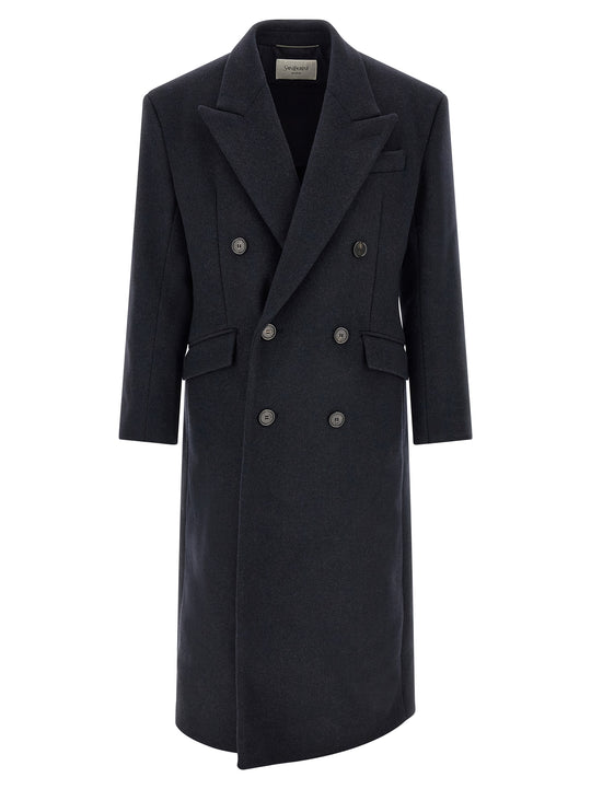 Double-Breasted Coat Coats And Trench Coats Blue