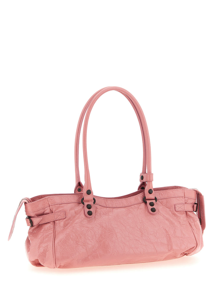 Balenciaga Le City East-West Shoulder Bags - Pink | 1516a72dbdb160f5db5d2720f80caf97c6e2a4ae