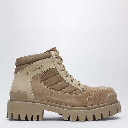 Sand-Colored Nubuck Combat Strike Boots