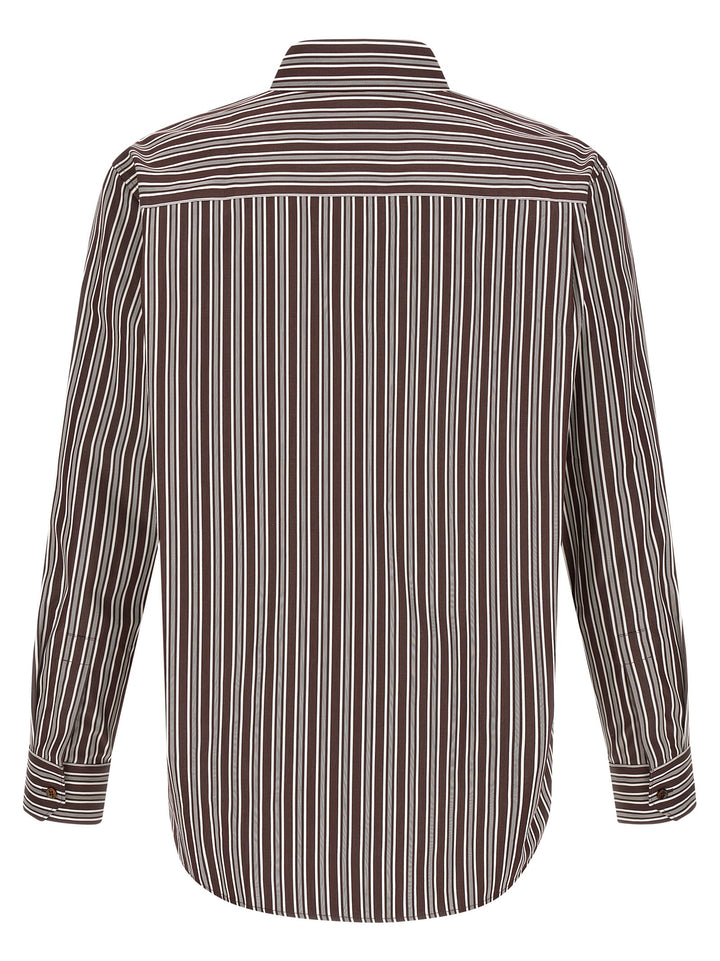Saint Laurent Striped Shirt Shirt and Blouse - Brown | 6074fe026df79041fb64ce1094185fd502268fac