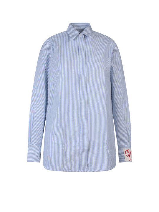 Cotton Shirt With Striped Motif