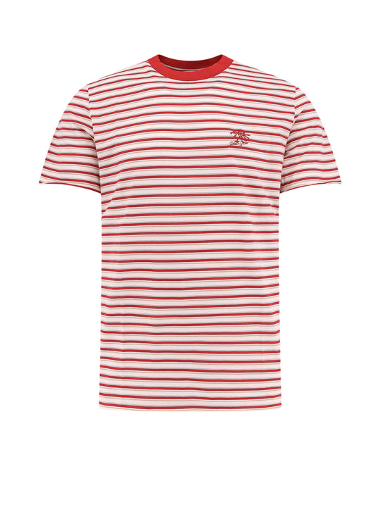 Striped Cotton T-Shirt With Logo