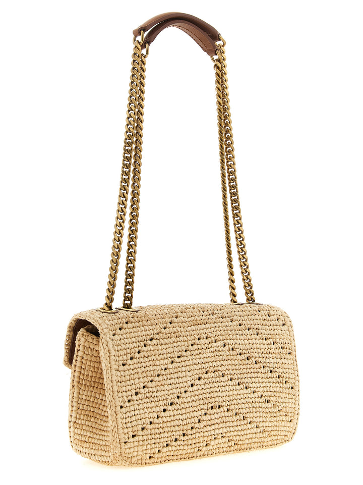 Saint Laurent Small Loulou Raffia Bag Shoulder Bags - Beige | 85daa732a86f7ed702c3a78bb9e20d3413a550da