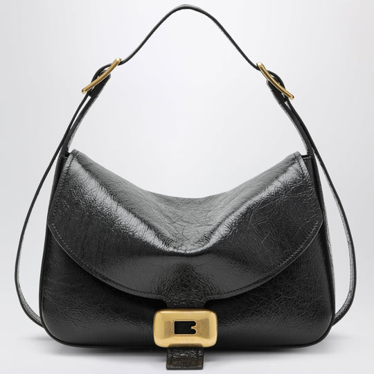 Medium Clicca Shoulder Bag In Lambskin Leather, Black