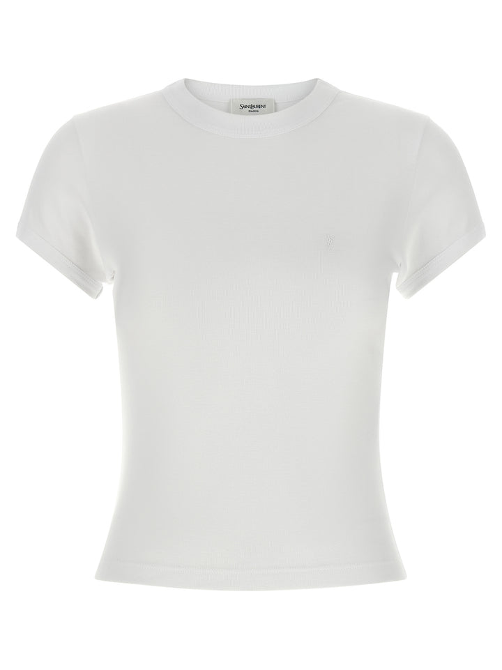 Saint Laurent Cassandre T-shirt - White | 094d54edb1a66b5aff6379949d6e9165b04ed601