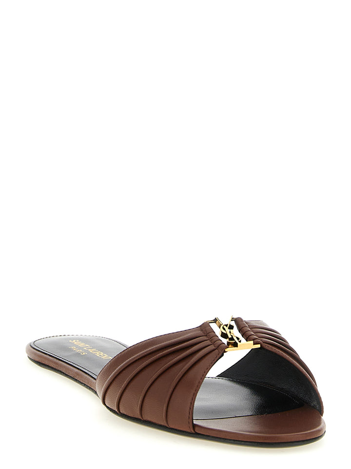 Saint Laurent Babylone Sandals - Brown | a4eee96bd7d1dbb1dbc1d321f4cd7678f395a7eb