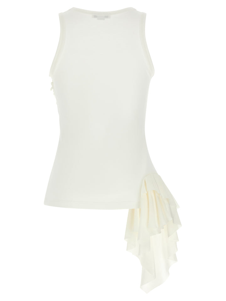 Mcqueen Silk Ruffle Tank Top Tops - White | 47cfcbe913062a94bde82e8e06fdf53d75a6172e
