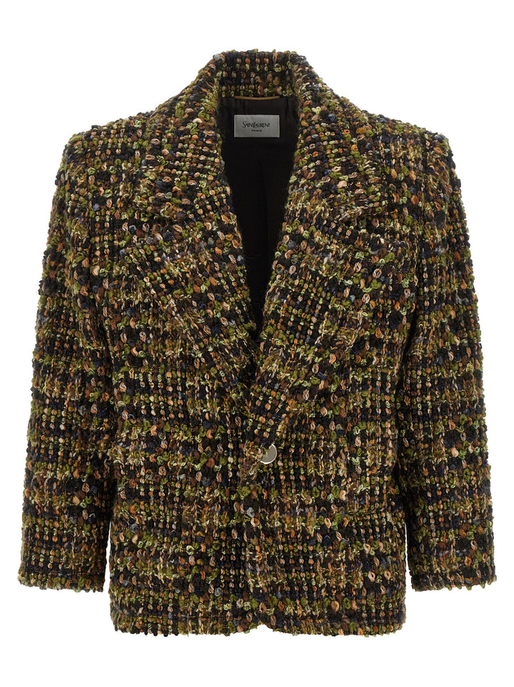 Saint Laurent Bouclé Tweed Blazer BlazerS - Multicolor | 90e5f8ccc4444d0a32f571cf839a43d1f46bdffe