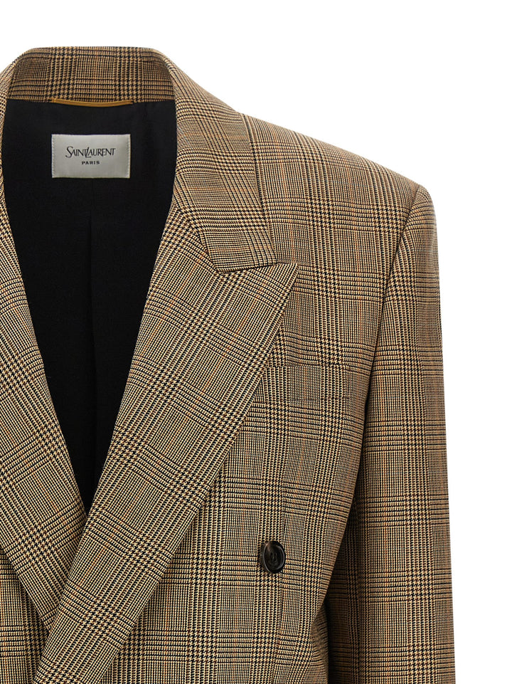 Saint Laurent Prince Of Wales Houndstooth Blazer BlazerS - Brown | bb4130dc69d28e013c4b33c6ca6a9f7b13f390a1