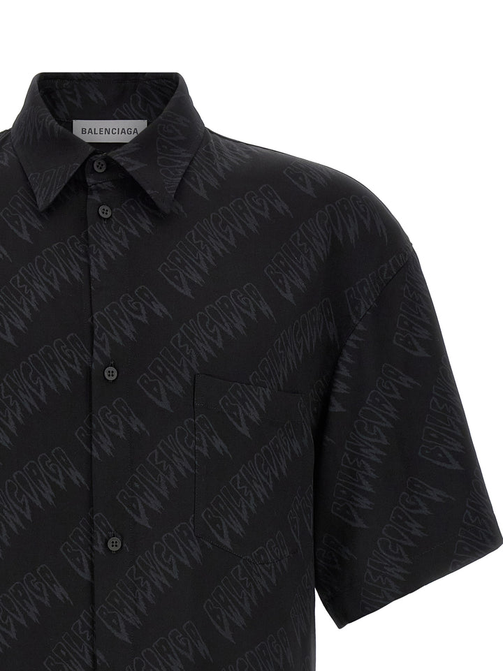 Balenciaga Logo Shirt Shirt and Blouse - Black | c65a8233c0594e366a8fe52f60c2568aeba30787