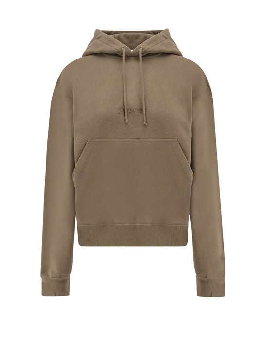 Cotton Sweatshirt With Logo Embroidery