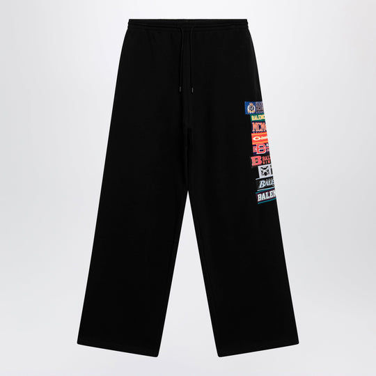 Black Jogger Trousers With Logo Print