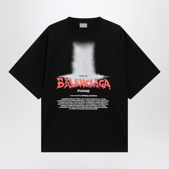Women's The Door Oversize T-Shirt In Black Cotton
