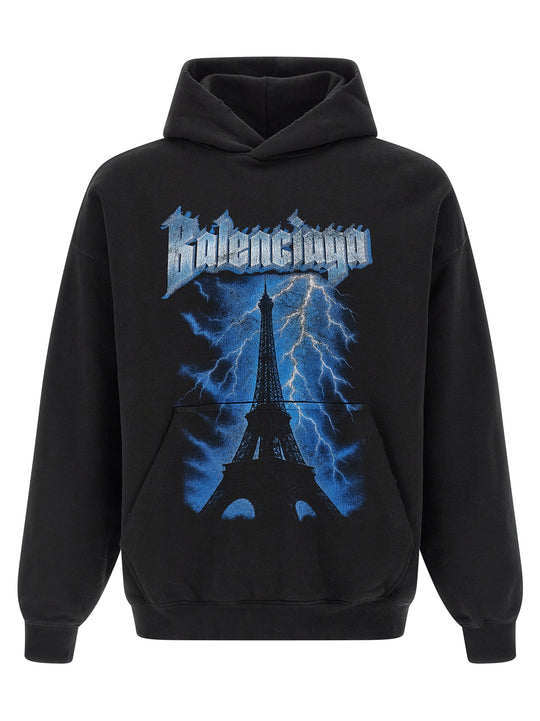 Paris Thunderstorm Sweatshirt Black