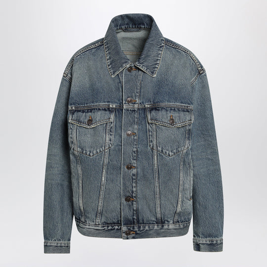 Kick Cotton Denim Jacket In Dirty Vintage Blue