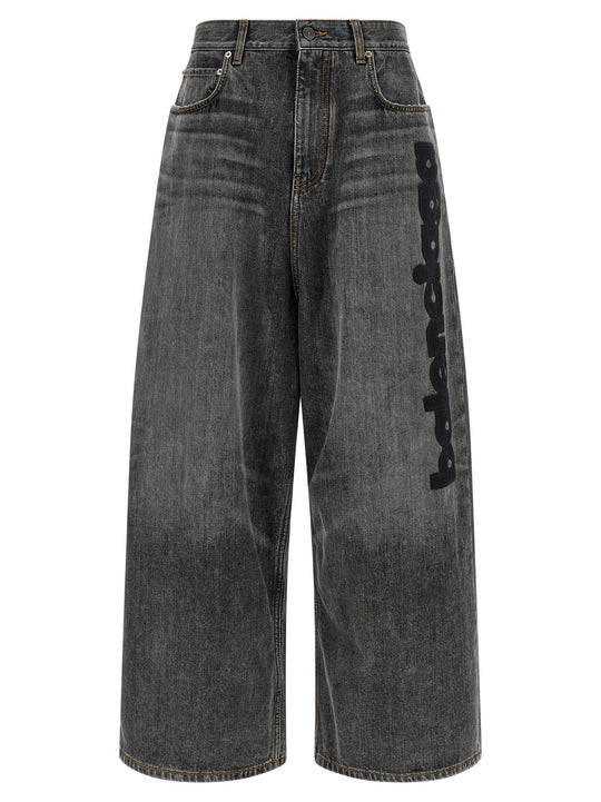 Low Crotch Baggy Jeans Gray