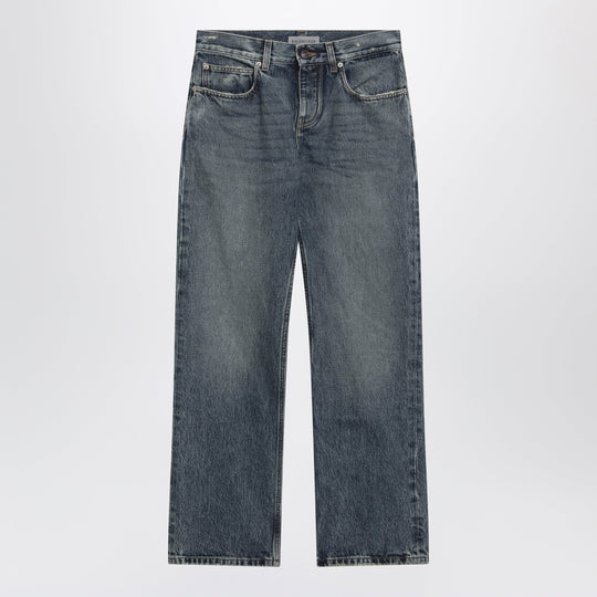 Vintage Blue Jeans With Worn Effect