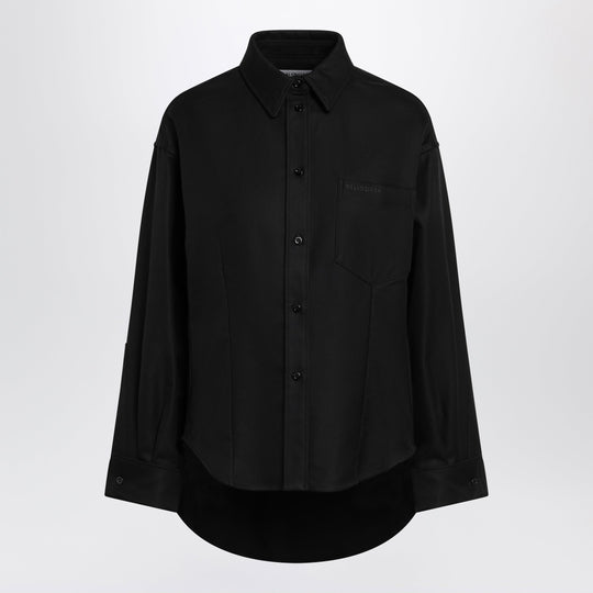 Classic Cocoon Shirt In Double Cotton, Black