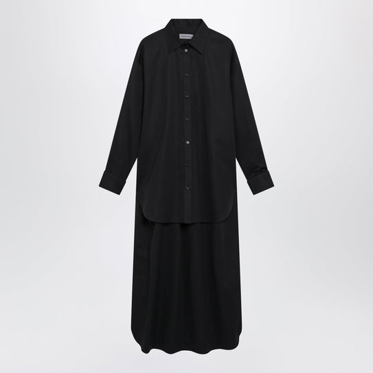 Train Black Shirt In Cotton And Silk