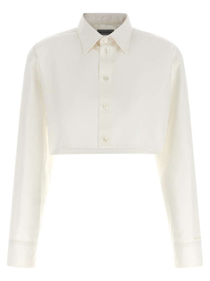 Balenciaga Cropped Shirt Shirt and Blouse - White | ae4d0de48a0c530d0f0ab77a76d2881f4a2721e4
