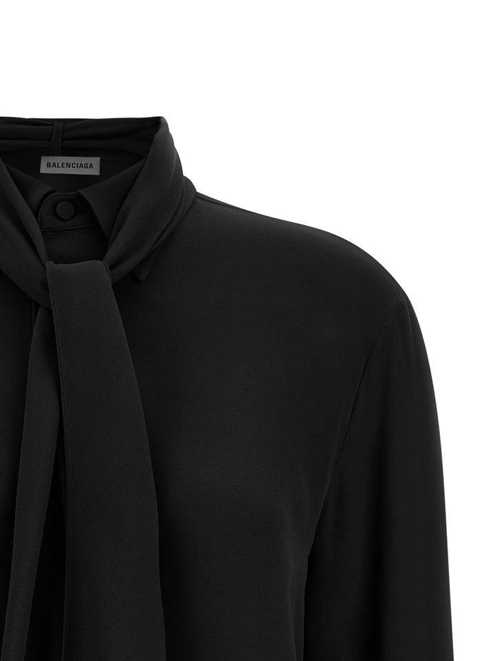 Balenciaga Shirt With Scarf Shirt and Blouse - Black | 9a908f289ce8af52151459b6f810766f21a16de3